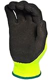G & F 1516S-1 Premium High Visibility All Purpose MicroFoam Double Texure Coating Safety Work & Garden Gloves for Men and Women, Small