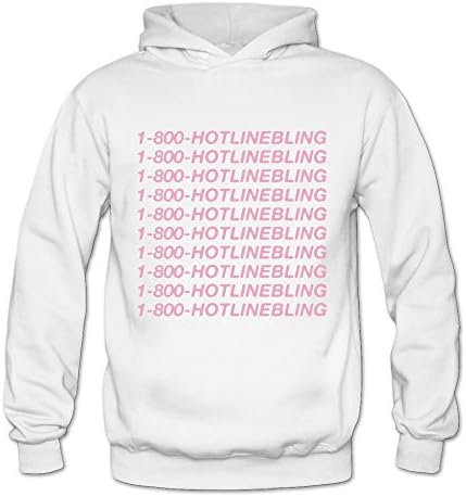 Women's Drake Hotline Bling Music Art Hoodies M White