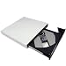 White NEW Slim USB 2.0 External Slim USB 2.0 CD-ROM Drive for HP Mini 1010NR 1110NR 1120NR 1137NR 1035NR 1150NR 1035NR 1140NR 1101 N270 110 1000 1115NR 2140 seires Mini-Note HP 2133-KX870AT HP 2133-KX868AT series