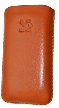 Suncase Ledertasche f&uuml;r LG P500 Optimus One orange Preisvergleich