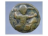 Obverse of Coin (Bronze) of Helmeted Turk Sitting Cross-Legged Holding a Sword Behind His Head Art Giclee Poster Print, 24x18