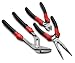 Facom 76013 3 Piece 6-1/3-Inch Piano Wire, 7-3/4-Inch Long Nose, and 10-Inch Multi Grip Ergonomic Plier Set