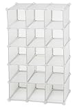 Storage Solutions 15-Pair Shoe Cubby, White Frost