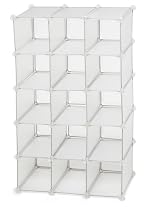 Storage Solutions 0743PFR4 15 Pair Customizable Shoe Cubby, Frost