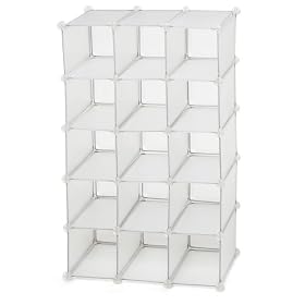 Storage Solutions 0743PFR4 15 Pair Customizable Shoe Cubby, Frost