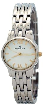 AK Anne Klein #10/9561WTTT Women's Silver Tone Oval Shape Casual Bracelet Watch