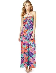 Tahiti Palm Print Maxi Dress