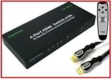 PTC DigiView 4-Port (4x1) HDMI v1.3 Certified Switch/Selector with Remote Control and 6ft Dual Tone Cable