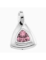 14K White Gold Trillion Cut Pink Sapphire Pendant -- LIFETIME WARRANTY