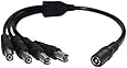ESUMIC DC Power Female to Male Splitter Adatper Cable for LED Strip Lights CCTV Camera (1TO4)