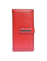 Shoes: Cross Womens 100% Genuine Leather Large Bifold Clutch Wallet - Scarlet Red