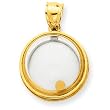 14k Domed Genuine Mustard Seed - 3-D Glass Dome with If Ye Have Faith... on back of Pendant