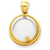 14k Domed Genuine Mustard Seed - 3-D Glass Dome with If Ye Have Faith... on back of Pendant