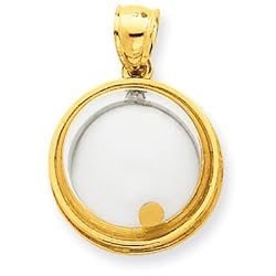 14k Domed Genuine Mustard Seed - 3-D Glass Dome with If Ye Have Faith... on back of Pendant