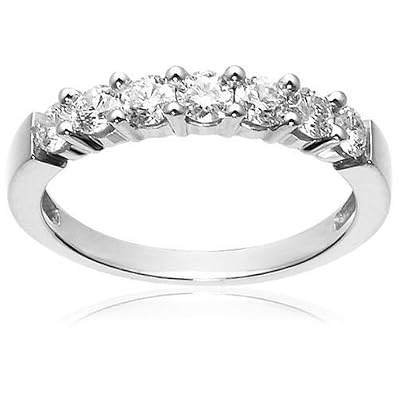 14k White or Yellow Gold Round 7-Stone Ring (3/4 cttw, H-I Color, I1-I2 Clarity)