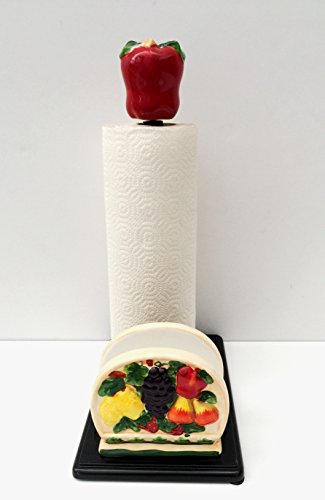 3-D MIxed Fruit Ceramic Napkin/Towel Holder, 87077 by ACK