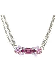 Sorrelli "Sweet Heart" Multi Chain Shades of Pink Cluster Cut Crystal Necklace