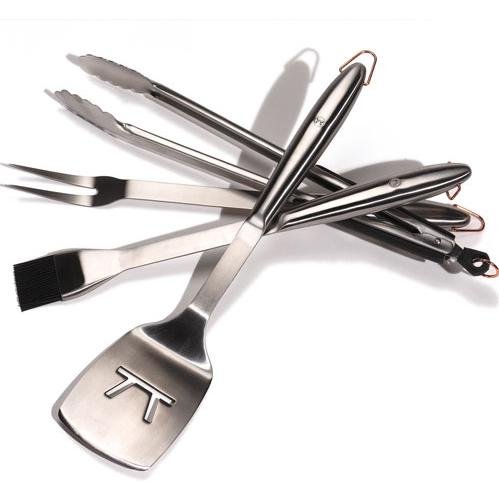 Outset QT00 Stella 4-Piece Stainless-Steel Barbecue Tool Set