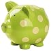 Elegant Baby Ceramic Polka Dot Piggy Bank Green