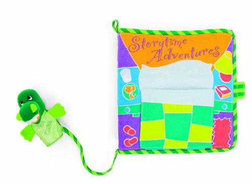 Manhattan Toy Soft Activity Book with Tethered Finger Puppet, Dino Adventures