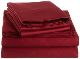 Reviews Cotton 1500 Thread Count Full Sheet Set Solid Burgundy