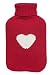 New Red with White Love Heart Knitted Hot Bottle