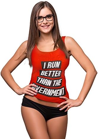 I Run Better Than The Government - SYB Apparel Women's Racerback Tank Top (Red - XL)