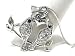Beautiful Double Love Birds Crystal Charm Necklace Silver Tone
