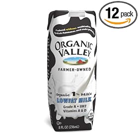 Organic Valley White 1 % Milkfat Lowfat Milk, 8-Ounce Carton (Pack of 12)