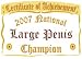 National Large Penis Champion Mug (Various Sizes & Colors Available)