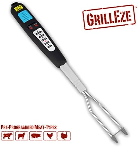 GrillEze Quick-Read, Dual-Probe Stainless Steel Digital Meat Thermometer