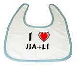 Baby Bib with I Love Jia+li (first name/surname/nickname) by Shopzeus