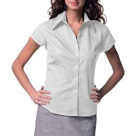 Russell Collection Ladies_ Cap Sleeve Tencel Fitted Shirt