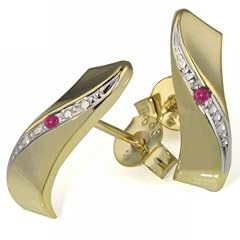 Goldmaid Damen-Ohrstecker Bicolor Gold 333 2 Rubine Pr O797GG
