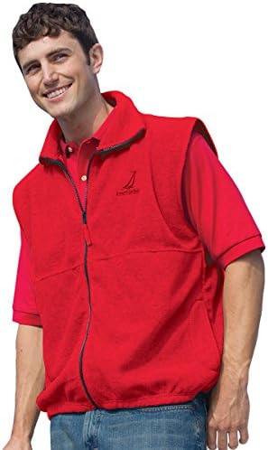 Inner Harbor Adult Poly Micro-Fleece Full-Zip Vest (Red) (XL)