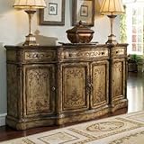 Shaped Credenza by Hooker Furniture - Gold/Silver Leaf Finish (965-85-122)