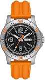 Stainless Steel Extreme Sport Black Dial Orange Strap