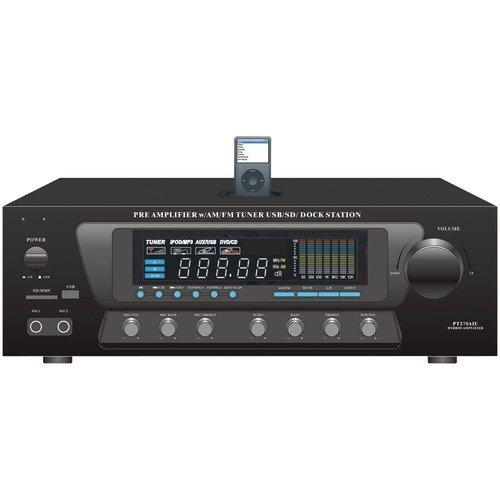 PYLE HOME PT270AIU 30-Watt Stereo AM/FM Receiver with iPod(R) Dock
PYLE HOME PT270AIU 30-Watt Stereo AM/FM Receiver with iPod(R) Dock