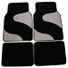 Front & Rear Car Truck SUV Floor Mats -Grey Diamond Plate Swish Curve & Black Carpet