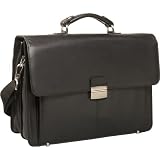 Kenneth Cole Reaction Business and Luggage Double Gusset Leather Flapover Portfolio (Black)