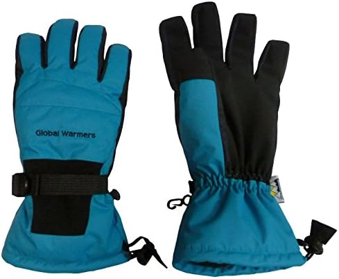 N'Ice Caps Women's Thinsulate and Waterproof Premium Winter Ski Gloves (Large/X-Large, Turq/Black)