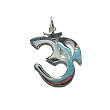 Sterling Silver Hindu Om Pendant with Sterling Silver Snake Necklace