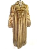 Full Length Fox Coat w/Crosscut Shawl Collar & Diagonal Sleeves Made in USA