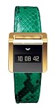 Ventura Ladies Miss V Digital Watch W 32 L4 with Vermeil Case and Green Python Strap