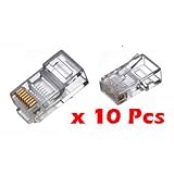 RJ45 Connector Network Cable CAT5 Crimp Ends Plugs x 10 Electronics