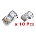 RJ45 Connector Network Cable CAT5 Crimp Ends Plugs x 10