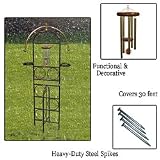 Metal Trellis with Copper Sprinkler and Wind Chime