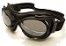 nannini Snowfighter Black leather Goggle/Sunglasses with Grey Mirrored lens 15% Light Transmission (