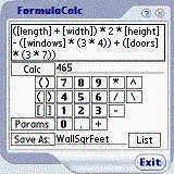FormulaCalc for Palm Hi-Res downloadable Software