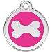 Red Dingo Personalized Bone Pet ID Dog Tag (Medium Hot Pink)
